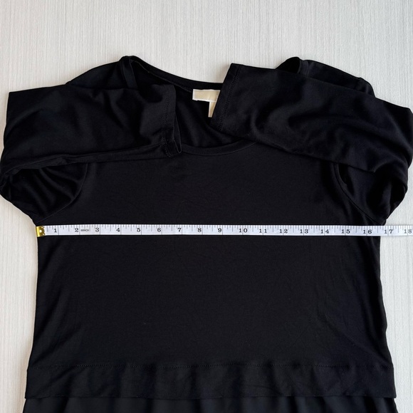 MICHAEL KORS Scoop Neck T Shirt Top XS Black 3/4 Sleeve Sheer Tunic Casual Comfy - Picture 10 of 15